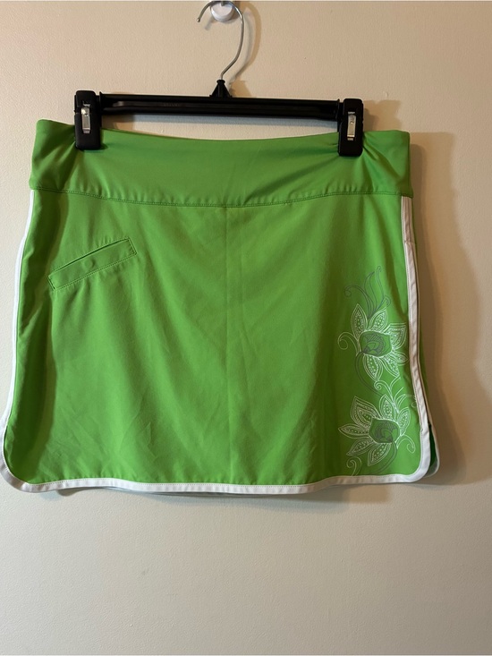 Athleta Pants - Vintage Athleta Swift Zip Skort Lime Green Floral Athletic Tennis Golf Skirt 8